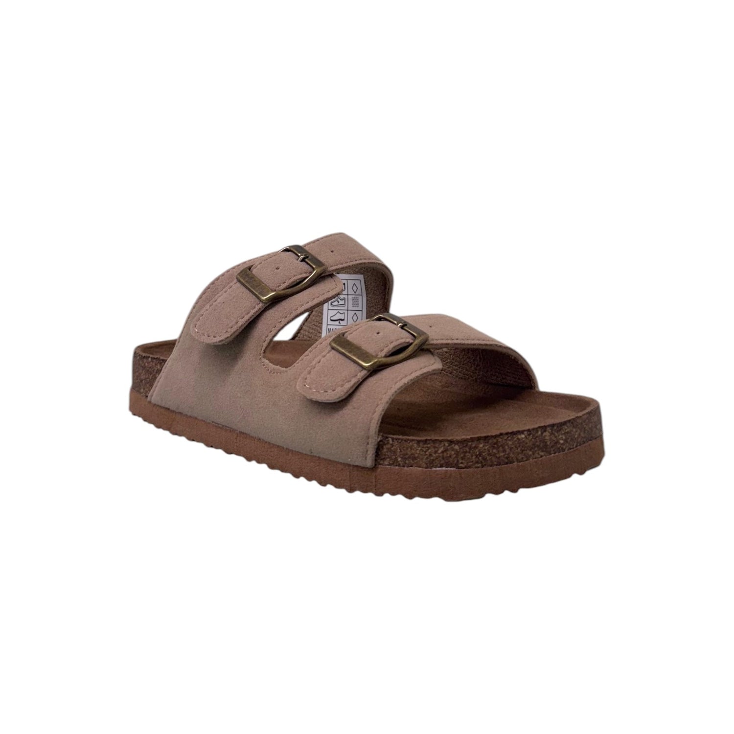 Asso Ciabatta Bambino in Camoscio Sintetico Camel con Doppia Fibbia