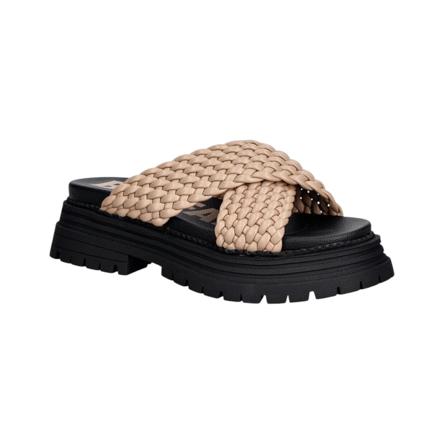 Buffalo Lennox Cross Ciabatta Donna Intrecciata Crema