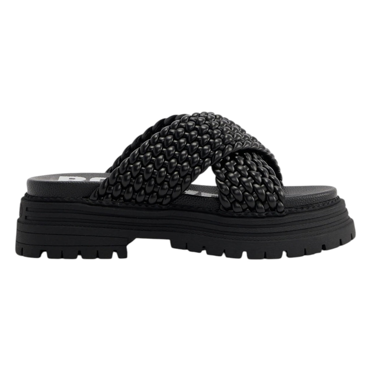 Buffalo Lennox Cross Ciabatta Donna Intrecciata Nera