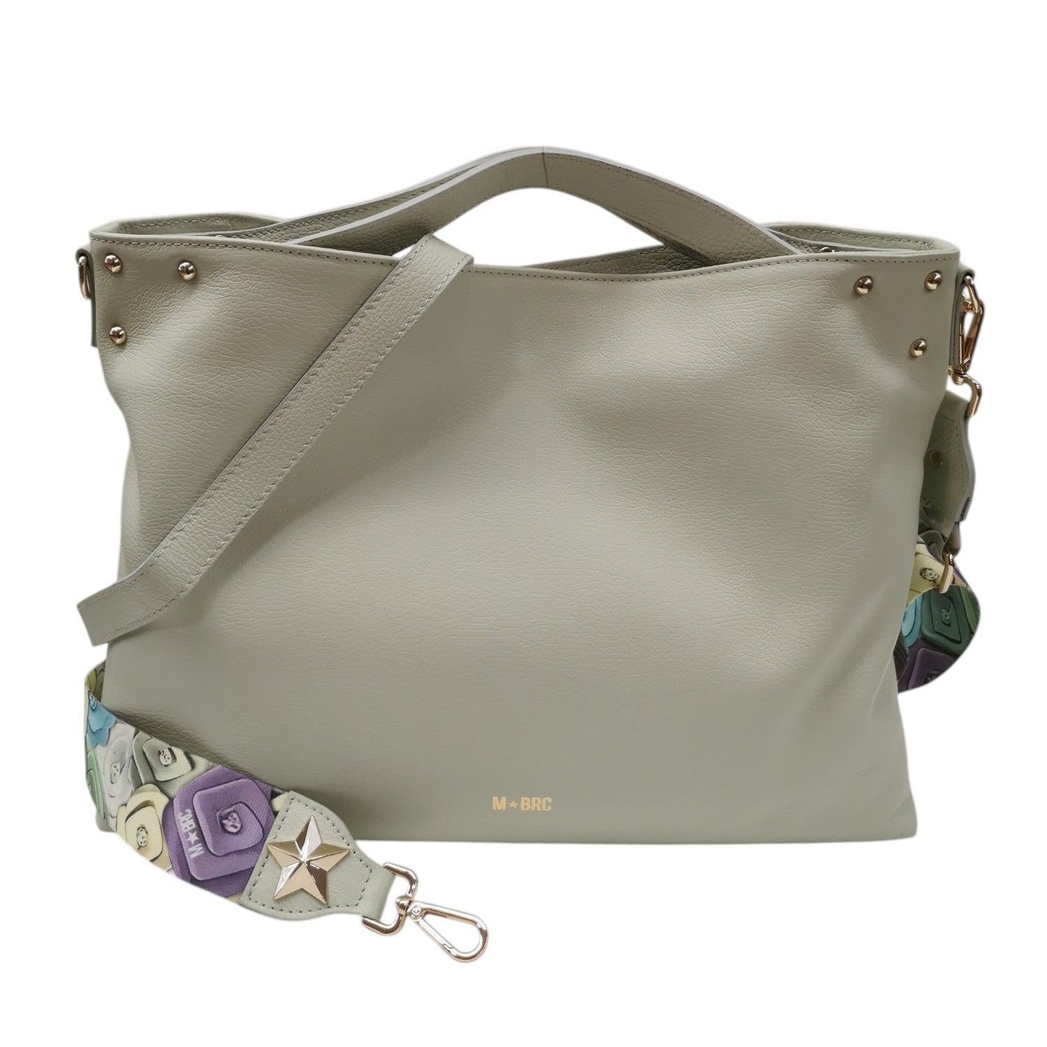 M Brc Borsa a Spalla Donna Linea Obona Grande in Pelle Acqua