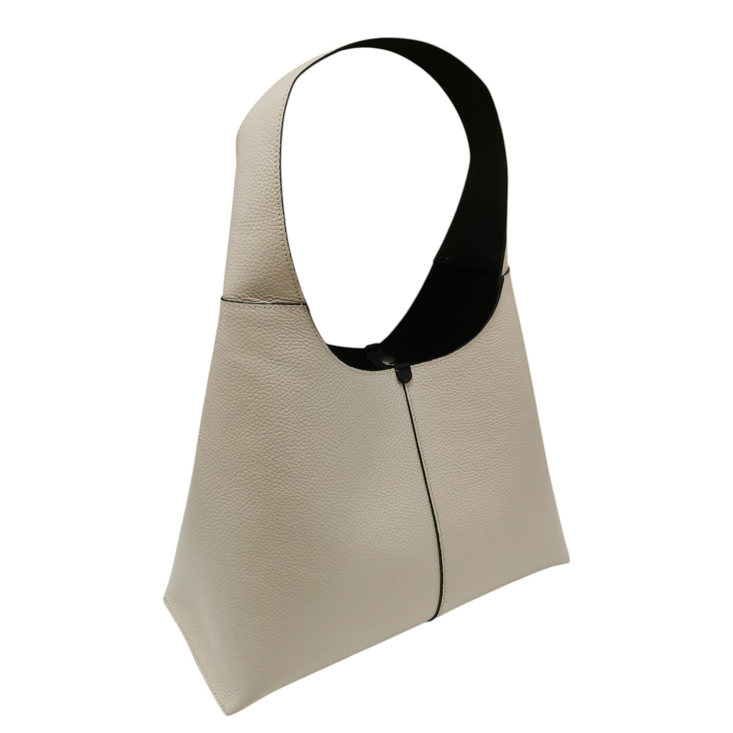 M Brc Borsa a Spalla Donna Grande Linea Luna in Pelle Avorio con Pochette