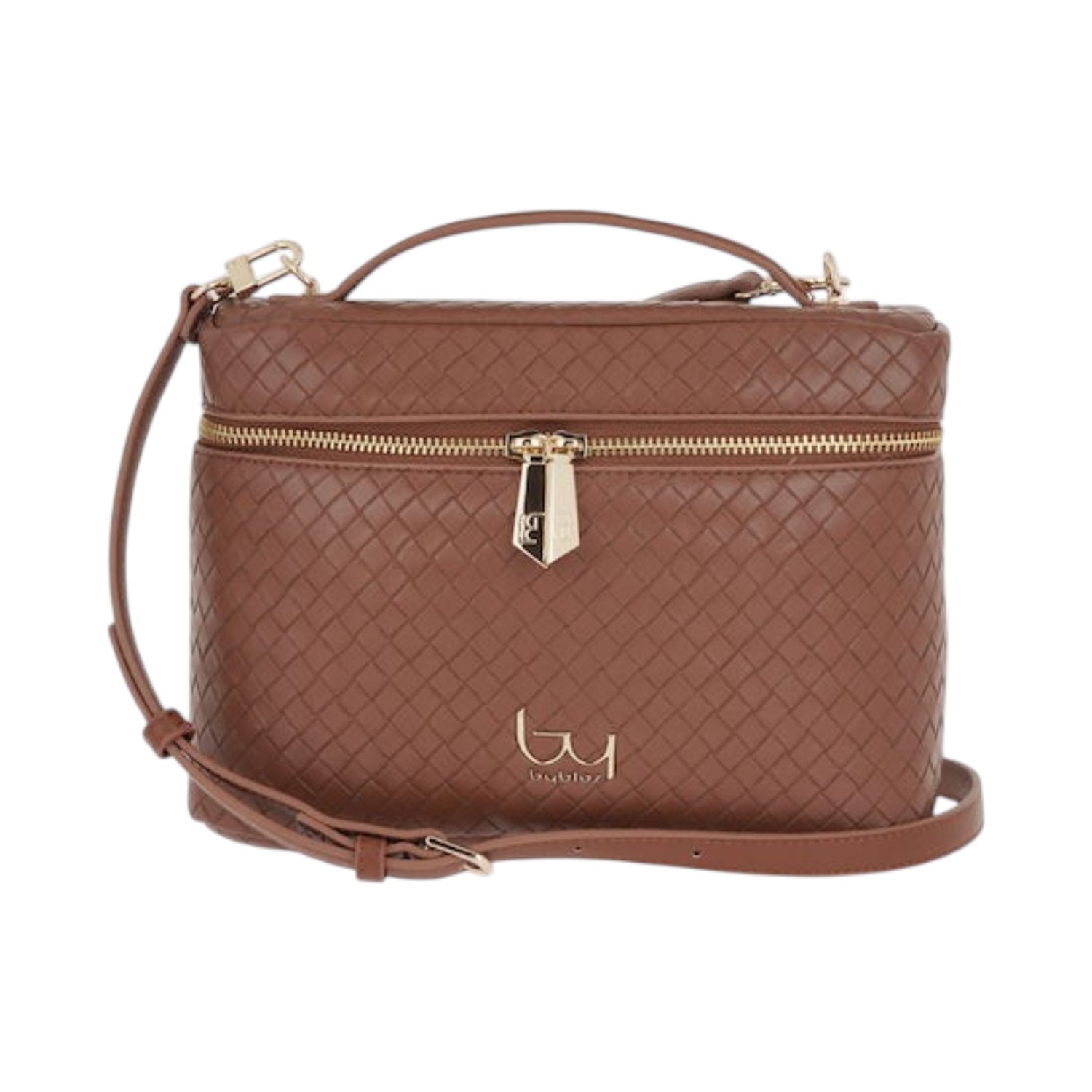 By Byblos Borsa a Mano Media Donna Intrecciata Cuoio con Tracolla
