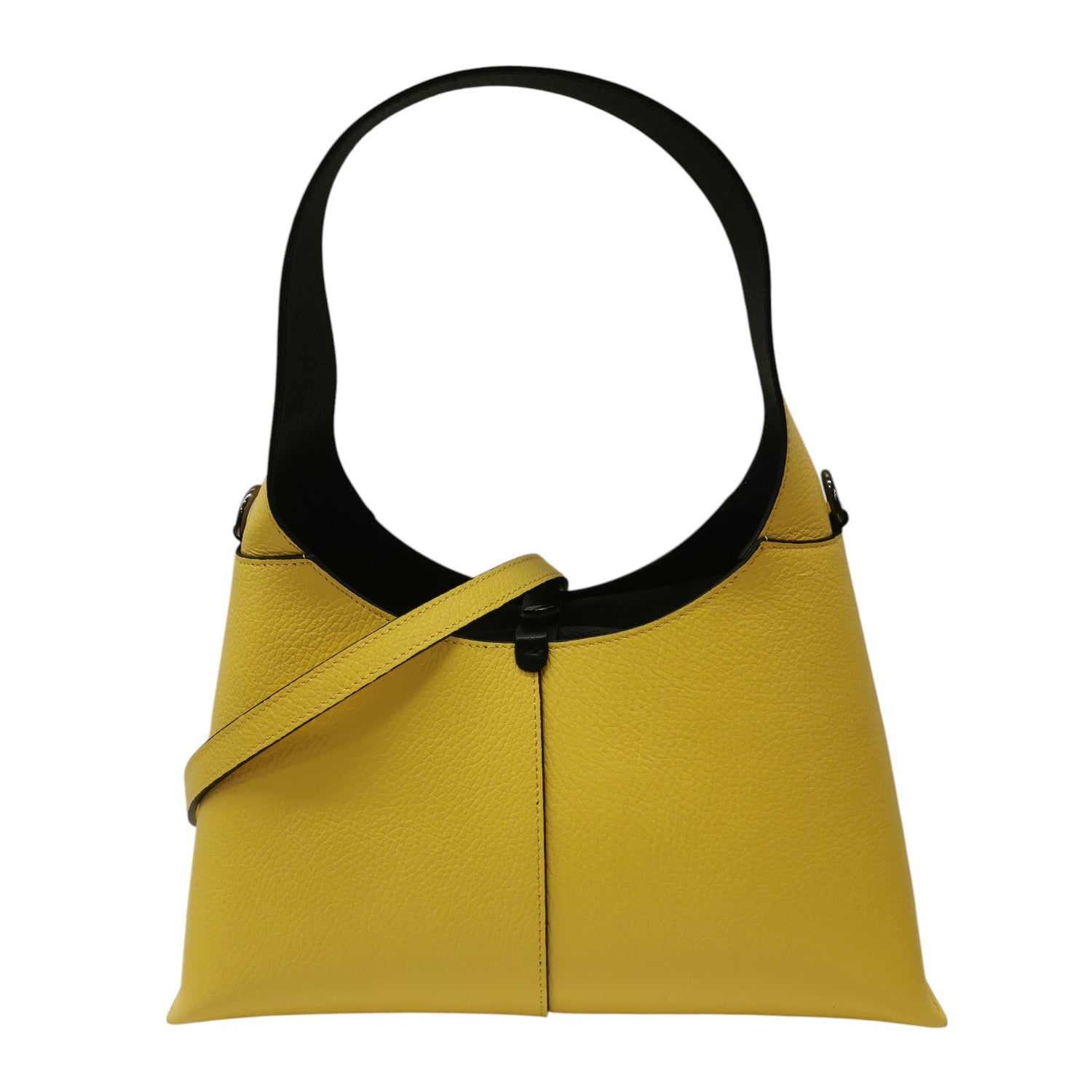 M Brc Borsa a Spalla Donna Media Linea Luna in Pelle Gialla con Pochette