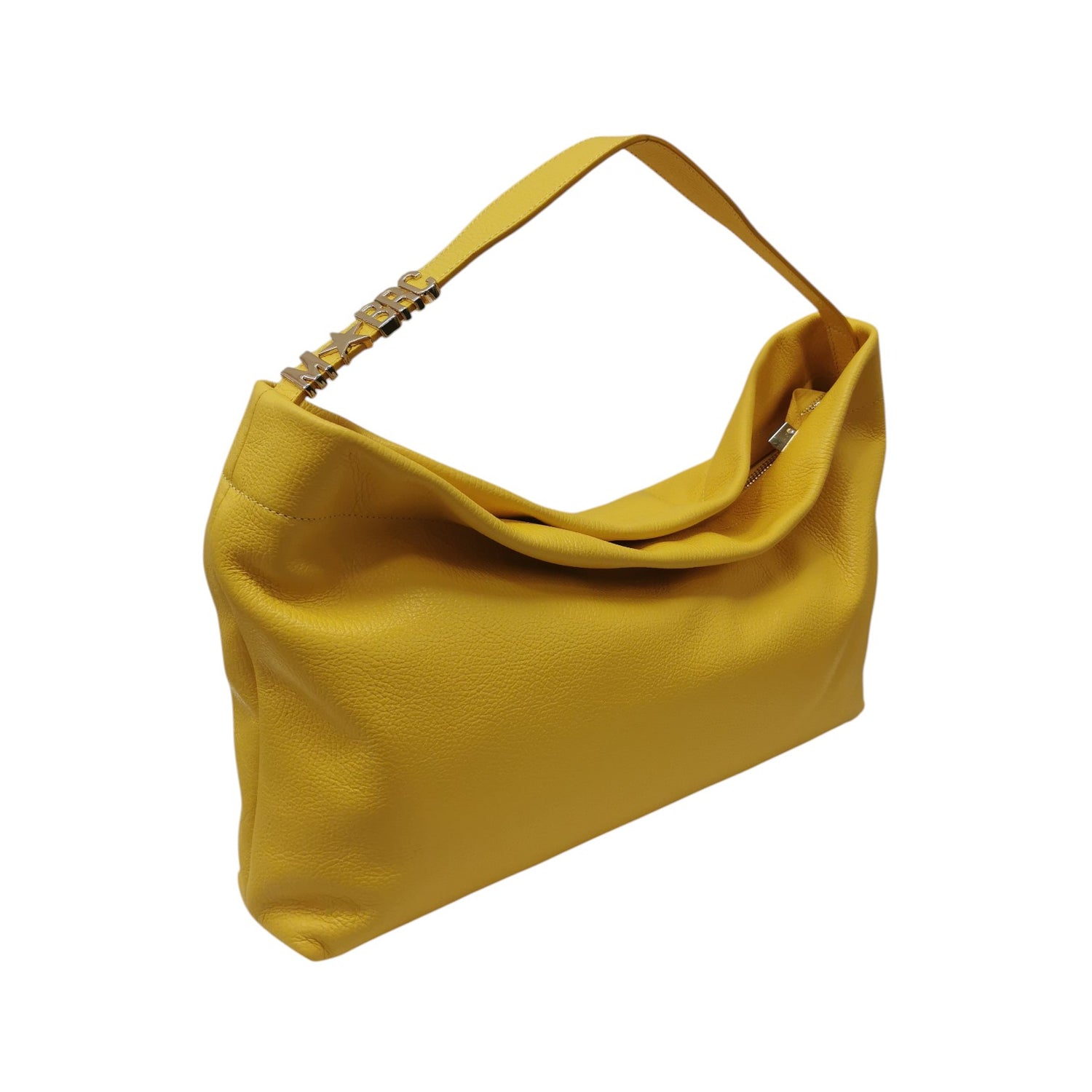 M Brc Borsa a Spalla Donna Linea Block in Morbida Pelle Gialla