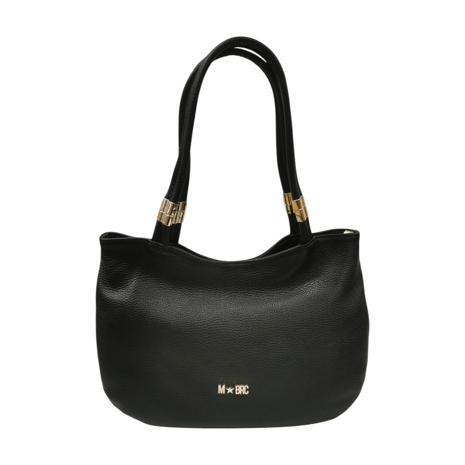 M Brc Borsa a Spalla Donna Linea Tubolar Nera con Doppio Manico