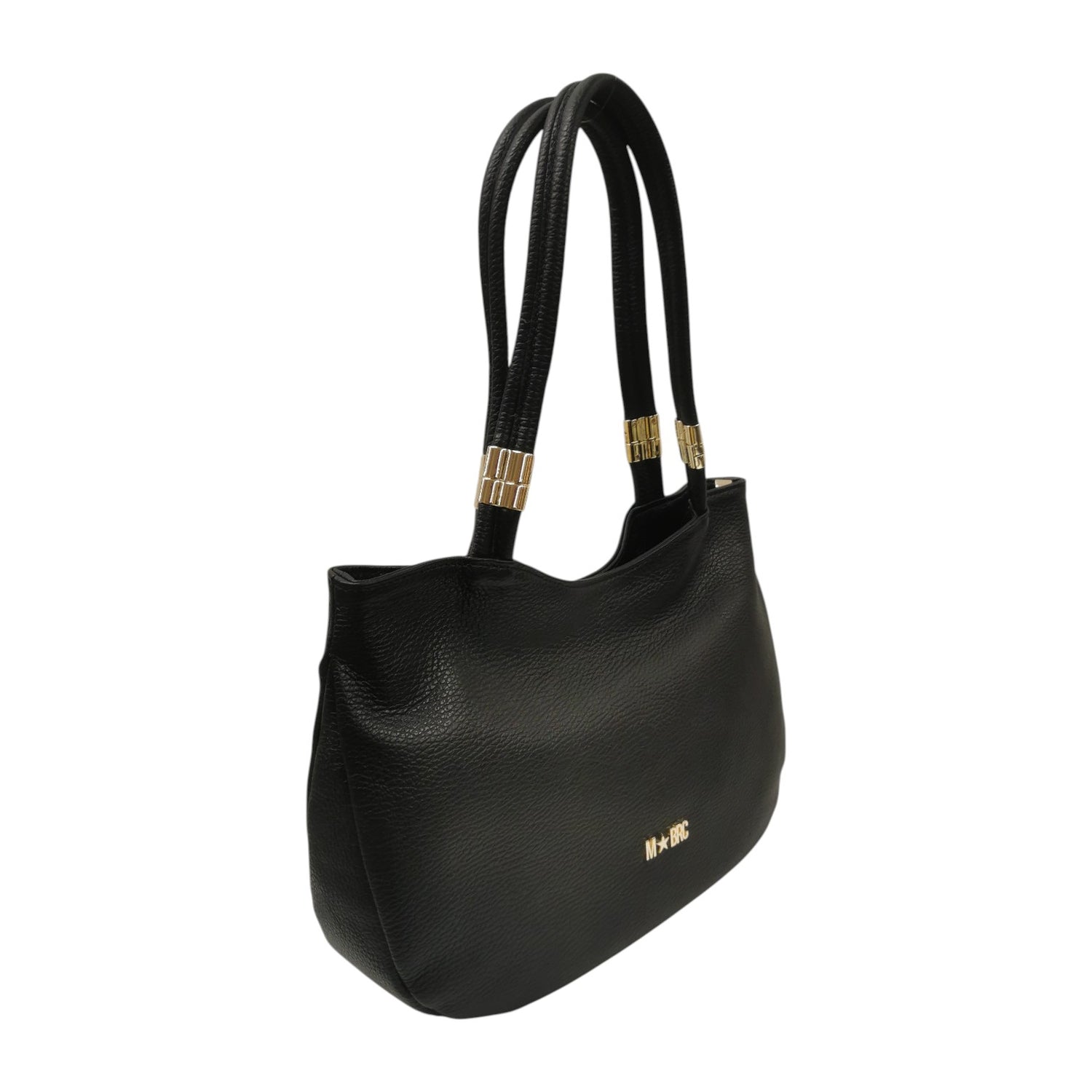 M Brc Borsa a Spalla Donna Linea Tubolar Nera con Doppio Manico