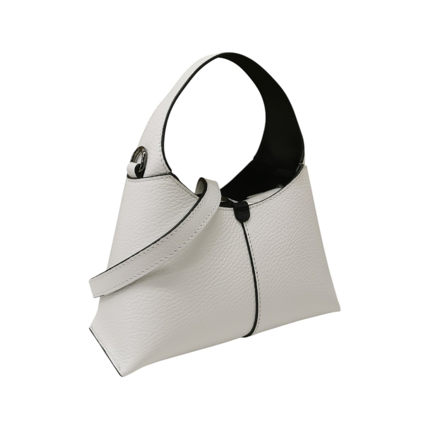 M Brc Borsa a Tracolla Donna Piccola Linea Luna in Pelle Bianca con Pochette