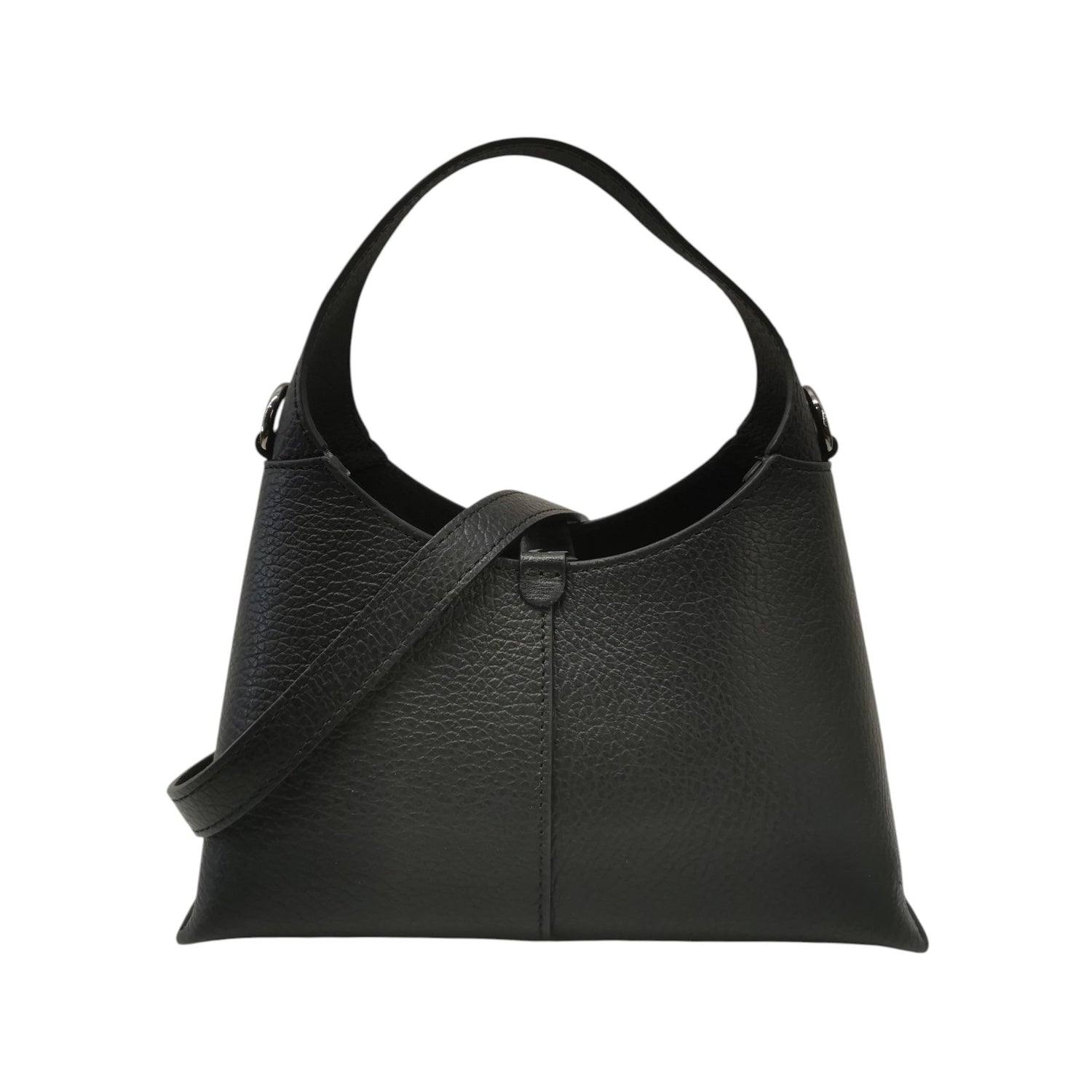 M Brc Borsa a Tracolla Donna Piccola Linea Luna in Pelle Nera con Pochette