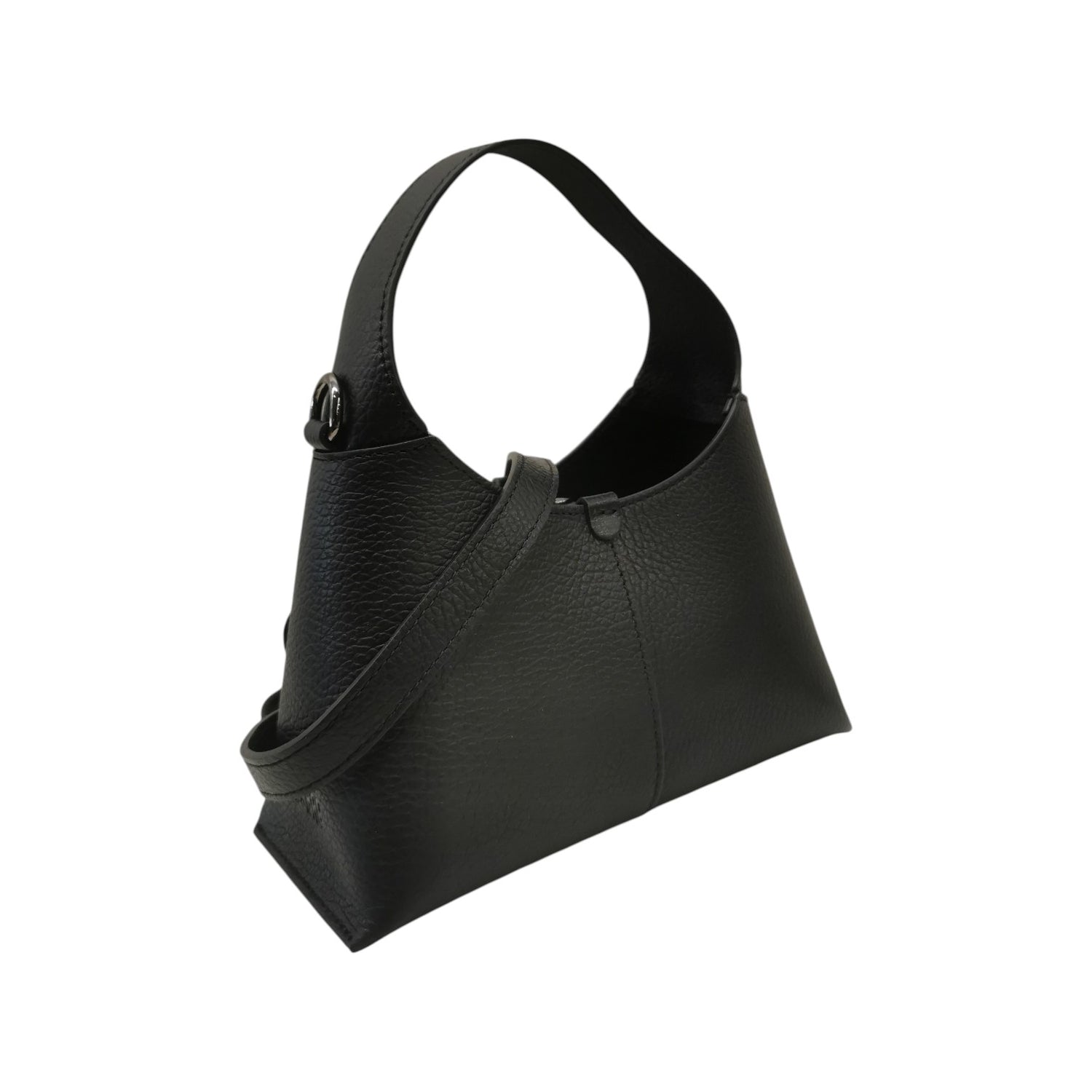 M Brc Borsa a Tracolla Donna Piccola Linea Luna in Pelle Nera con Pochette
