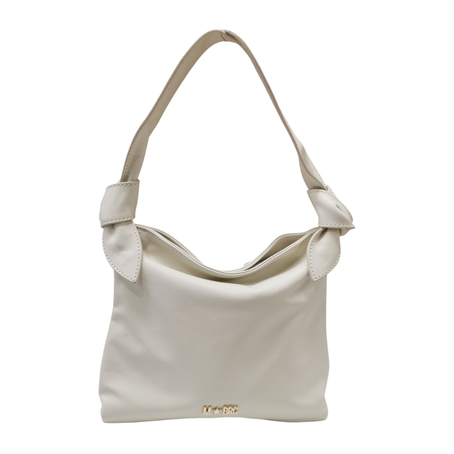 M Brc Borsa a Spalla Donna Linea Petali Panna in Pelle