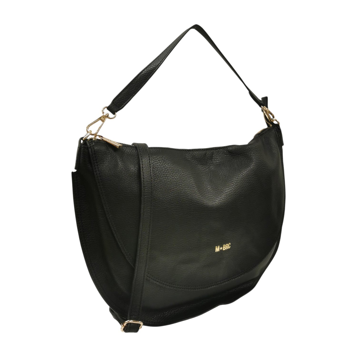 M Brc Borsa a Spalla Mezzaluna Grande Donna Linea Sole Nera