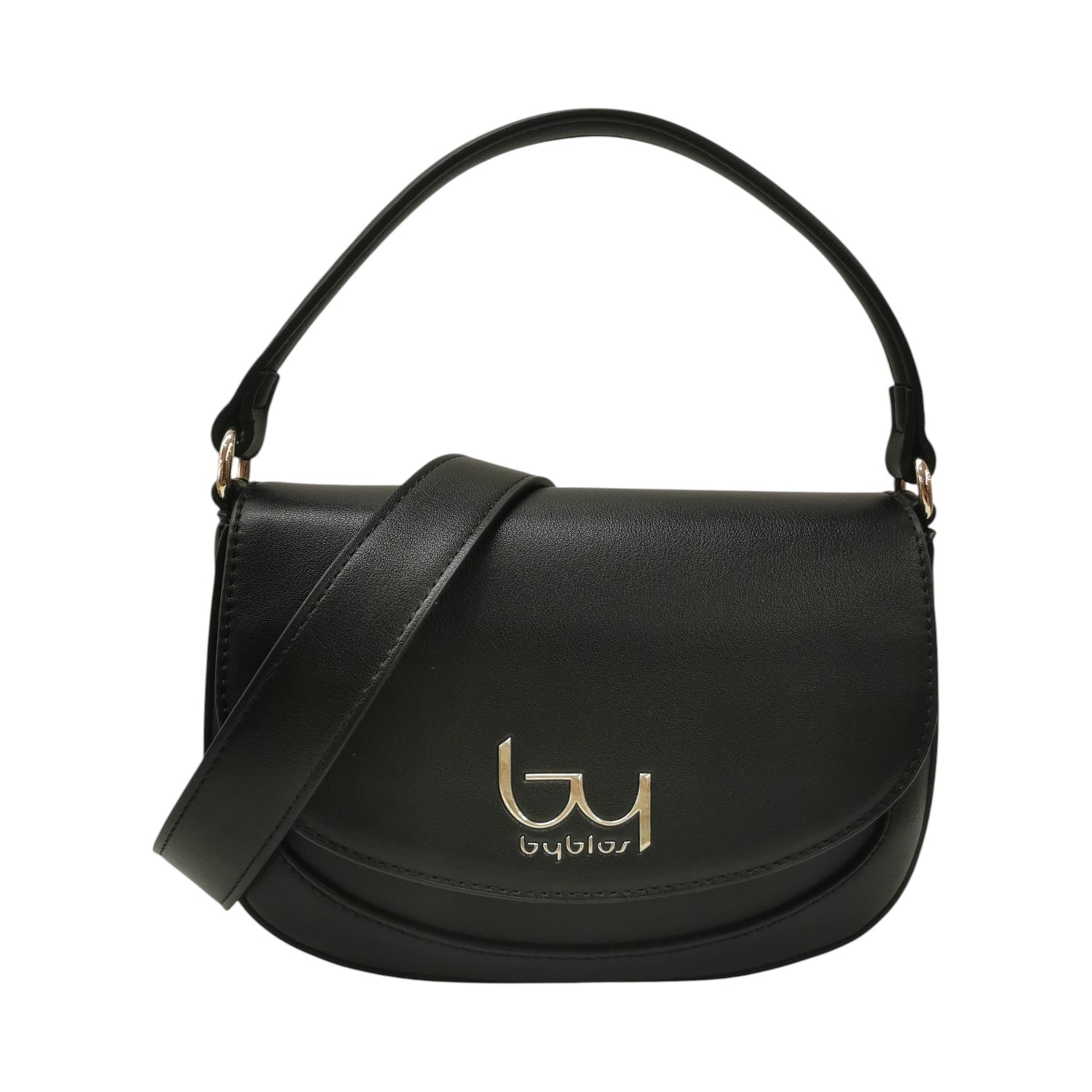By Byblos Borsa a Mano Donna in Ecopelle Nera con Tracolla