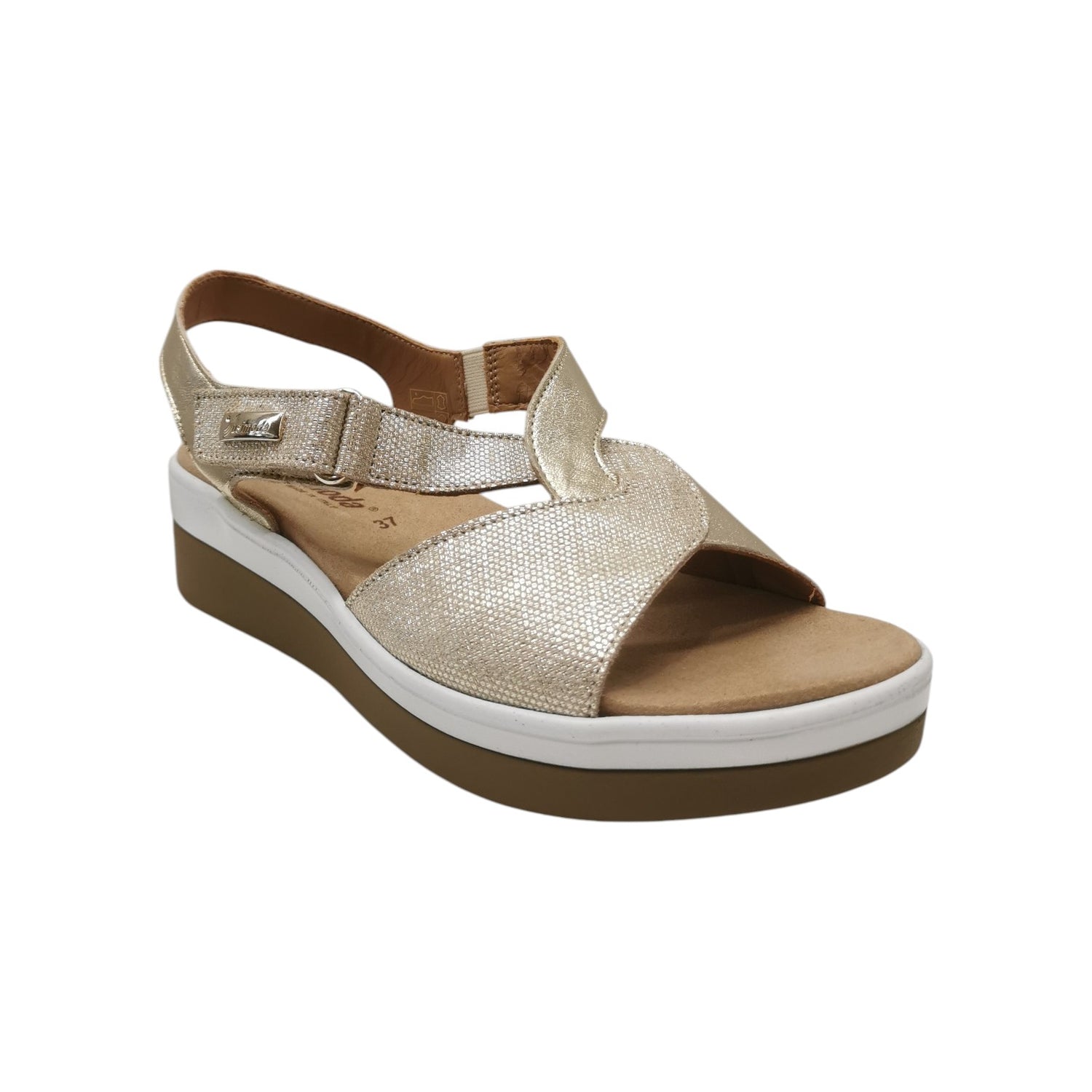 Susimoda Sandalo Donna in Pelle Platino con Zeppa Alta 40mm