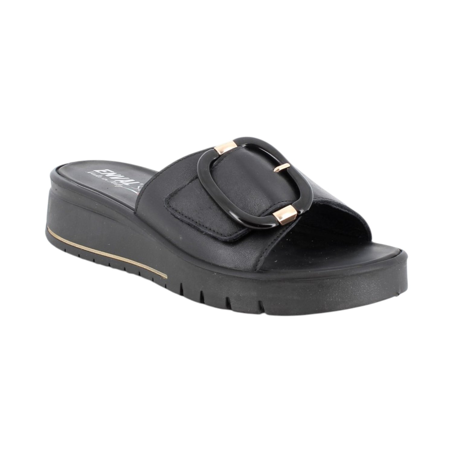 Enval Soft Ciabatta Donna Nera con Fibbia