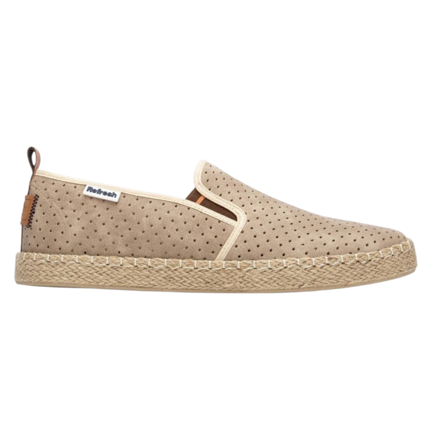 Refresh Espadrillas Uomo in Ecopelle Traforata Beige