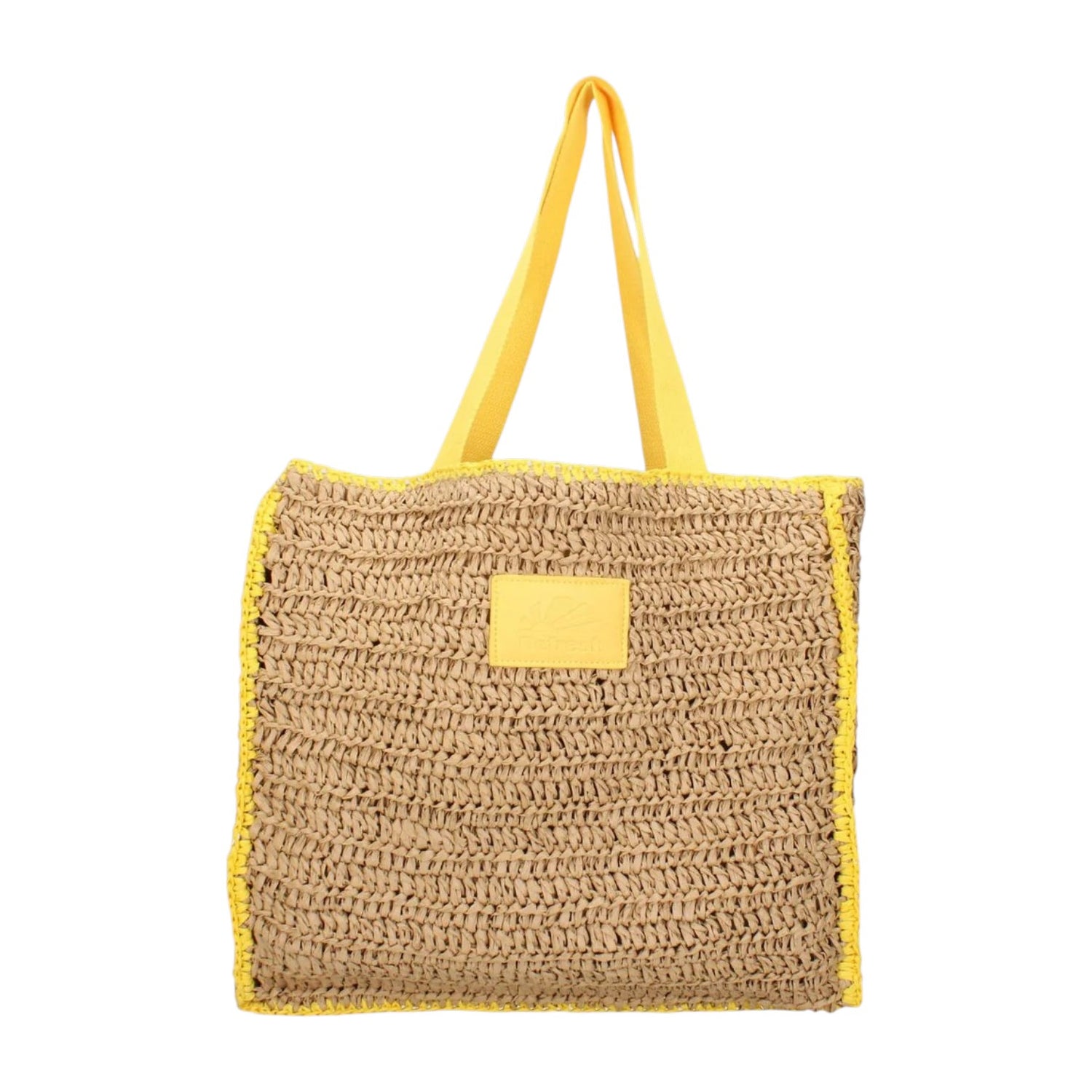 Refresh Borsa a Spalla Donna in Raffia Giallo