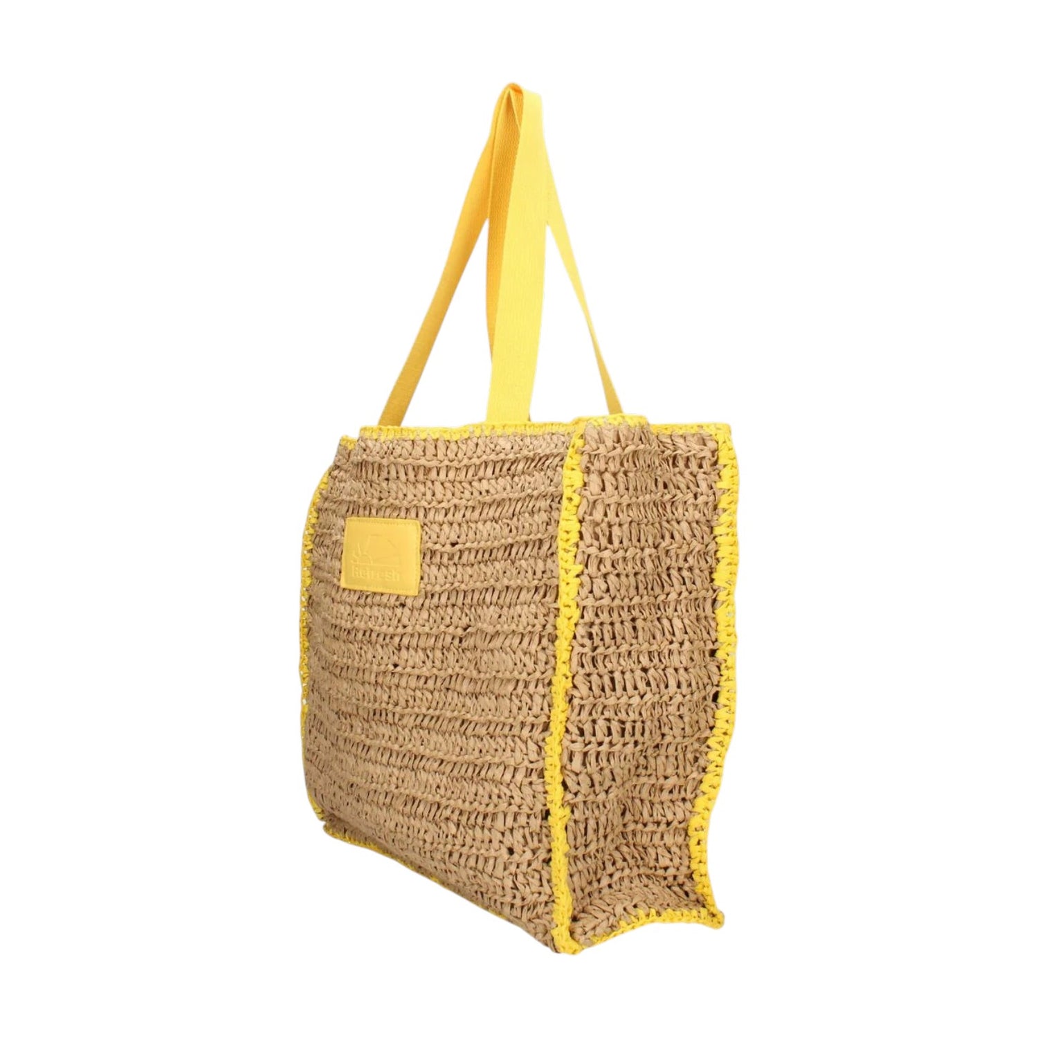 Refresh Borsa a Spalla Donna in Raffia Giallo