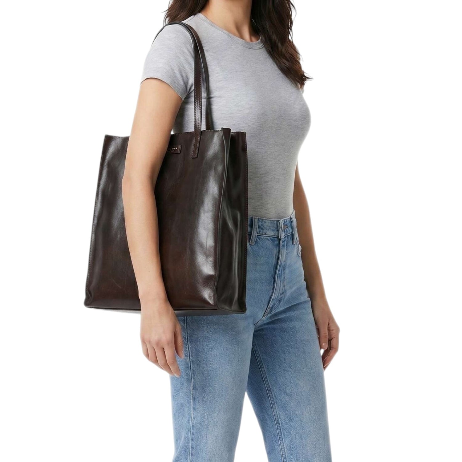 The Bridge Mirra Borsa Shopper Donna in Pelle Moka