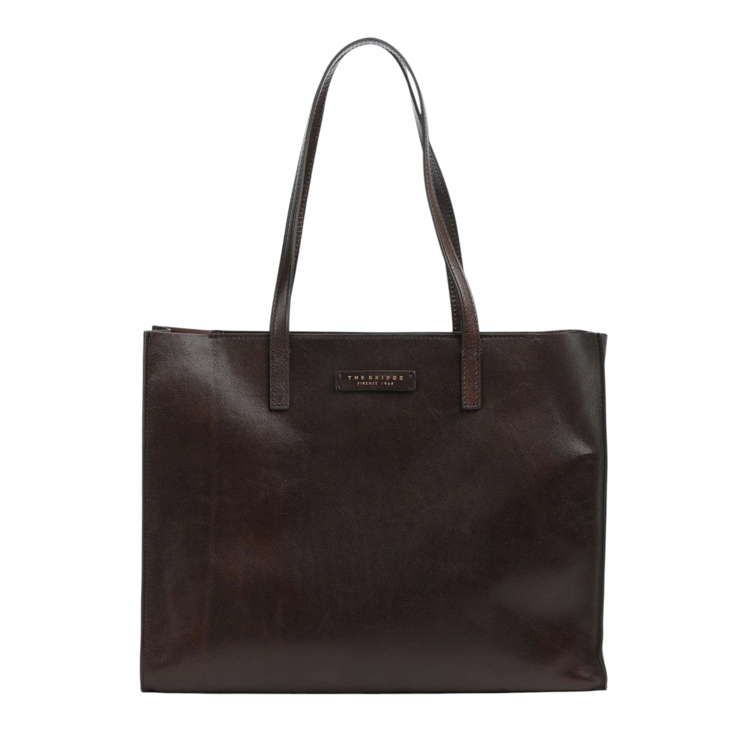 The Bridge Shopper Donna Mirra in Pelle Moka