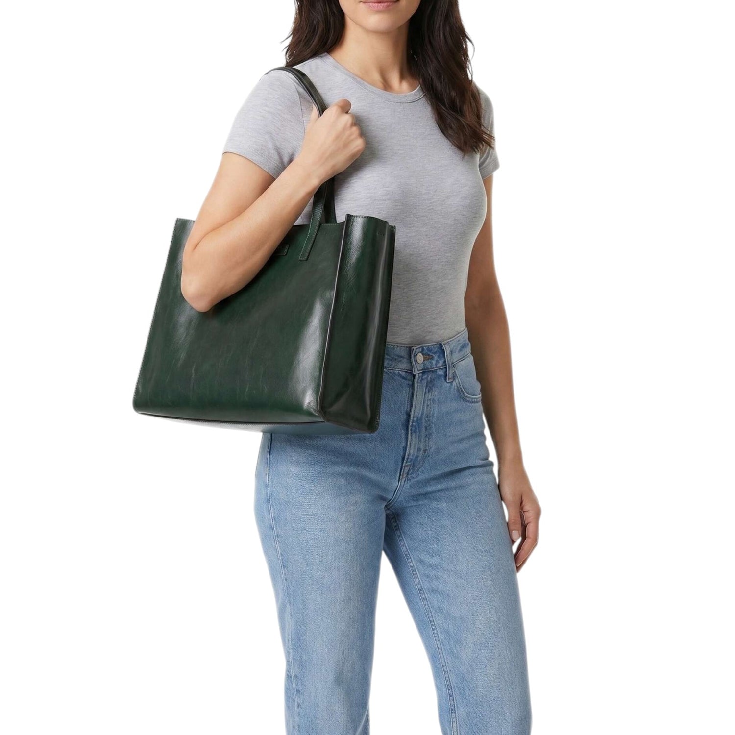 The Bridge Shopper Donna Mirra in Pelle Pino