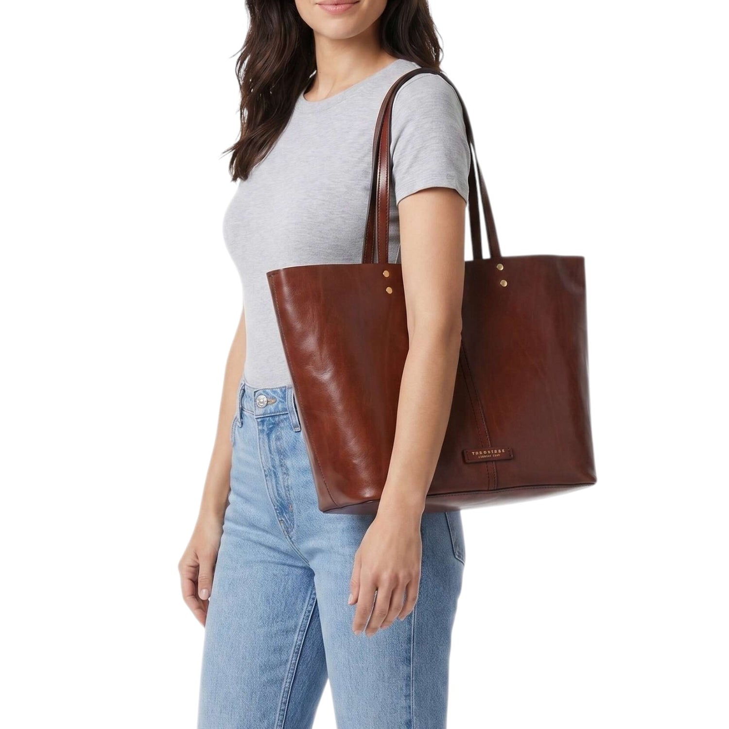The Bridge Shopper Donna Lisa in Pelle Cuoio con Pochette