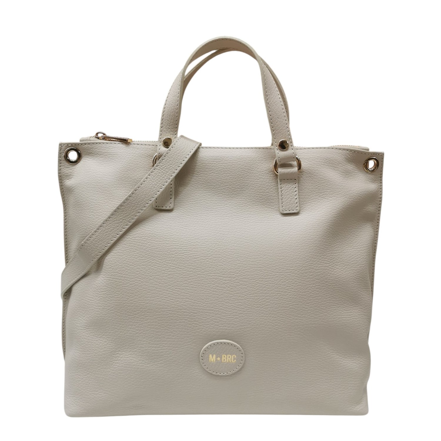 M Brc Borsa a Spalla Donna Linea Bom Bom in Pelle Avorio