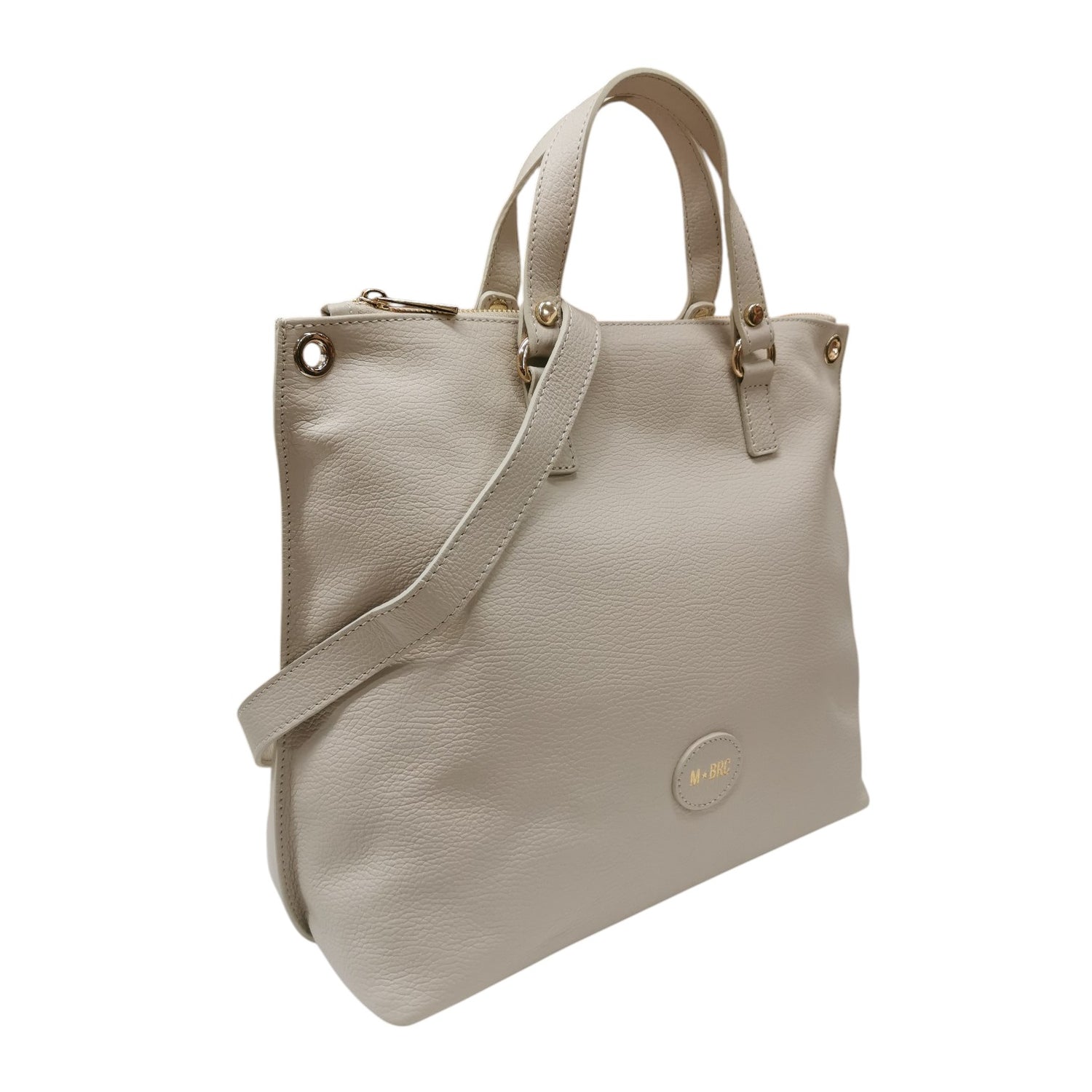 M Brc Borsa a Spalla Donna Linea Bom Bom in Pelle Avorio