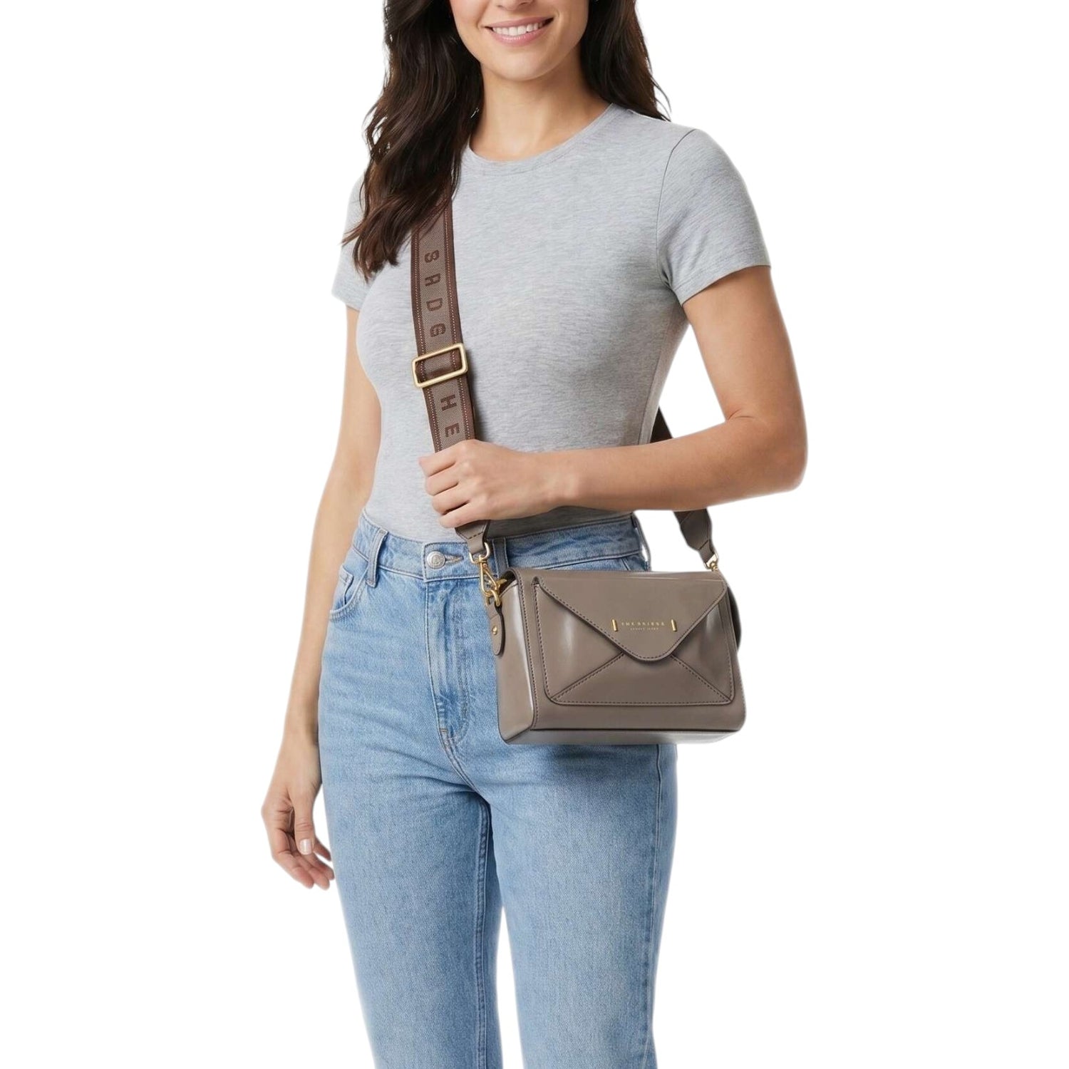 The Bridge Tracolla Donna Linea Frida in Pelle Grigio