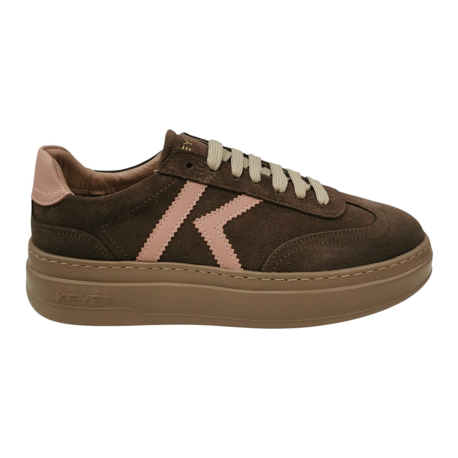 Keys Sneakers Donna Marrone Rosa in Camoscio