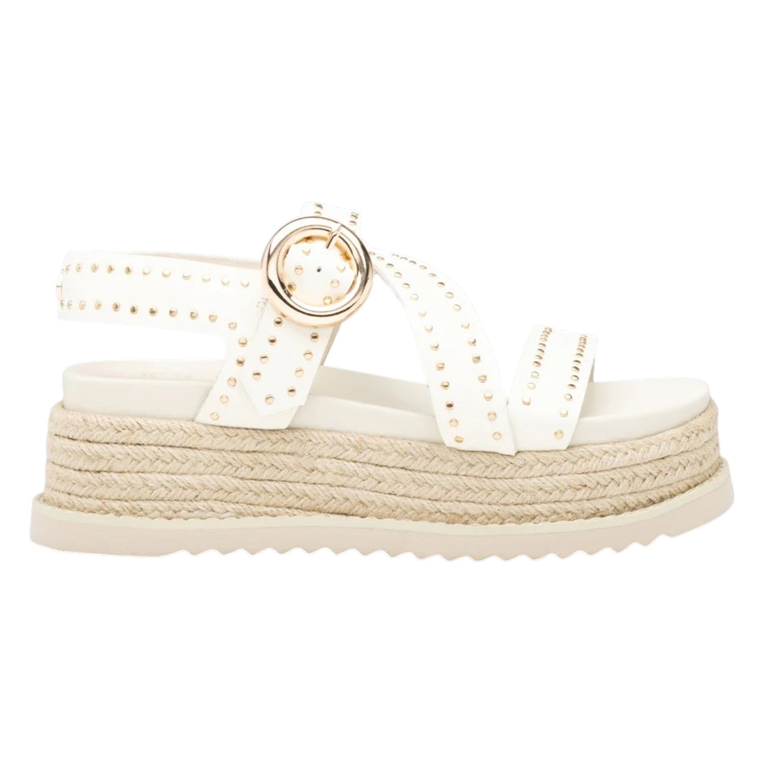 Cult Sandalo Donna Bianco Sporco con Borchiette