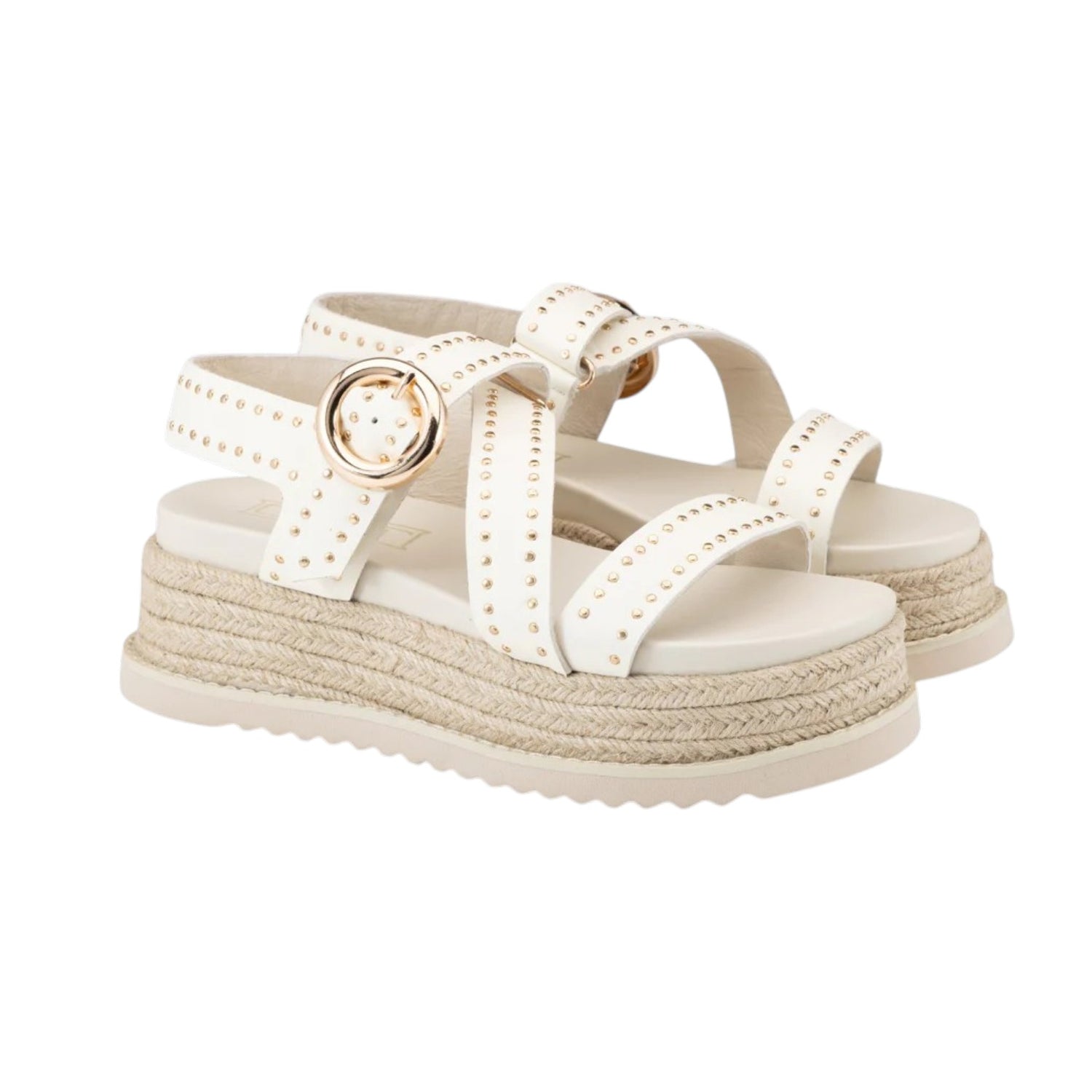 Cult Sandalo Donna Bianco Sporco con Borchiette