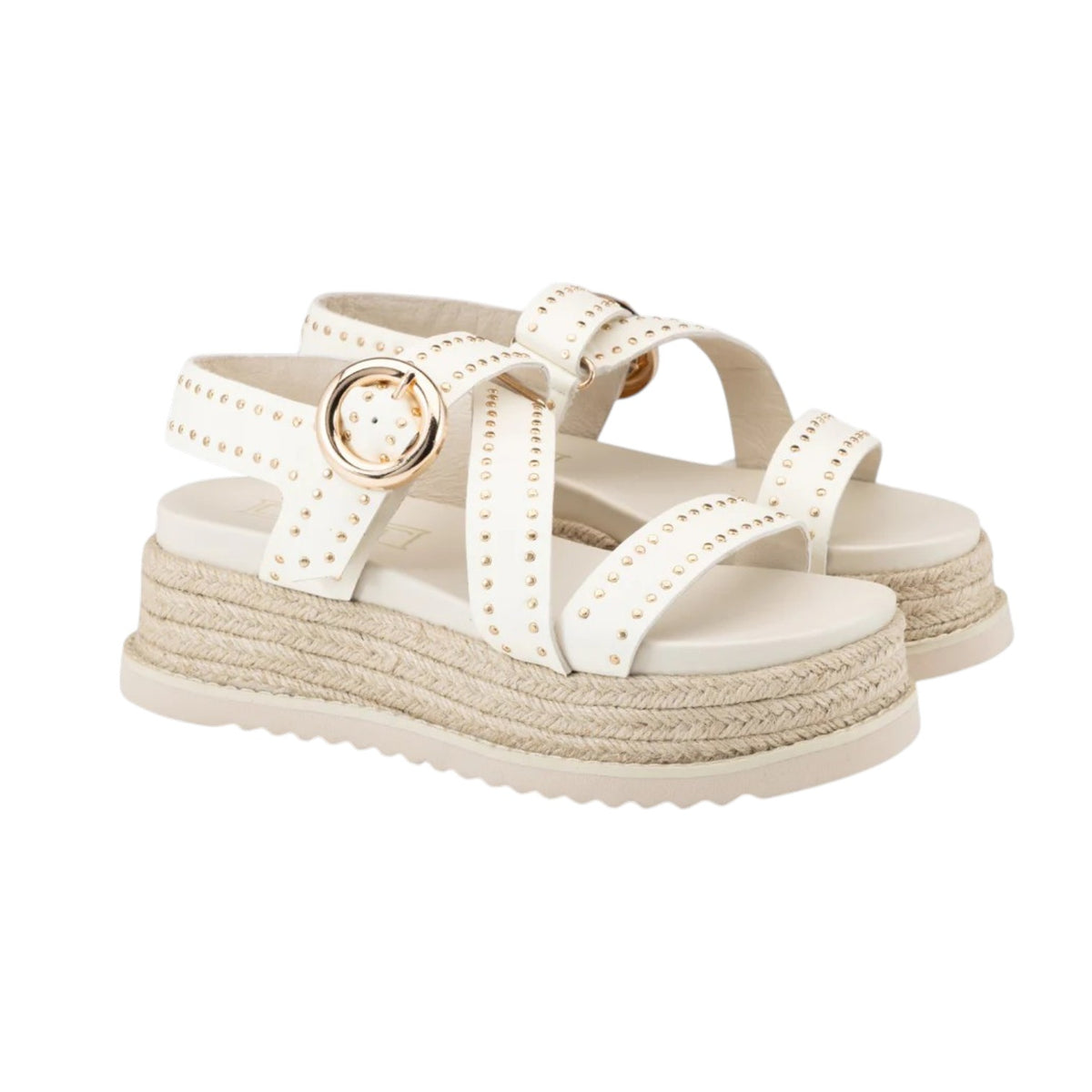 Cult Sandalo Donna Bianco Sporco con Borchiette