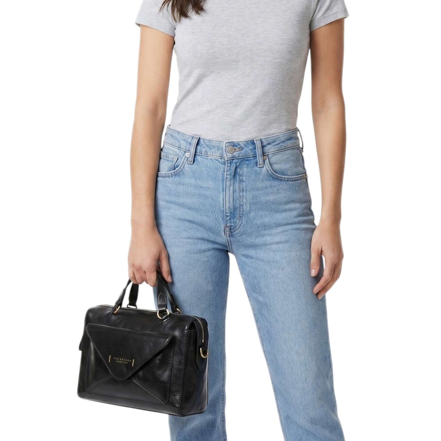 The Bridge Borsa a Mano Donna in Pelle Nero Linea Frida