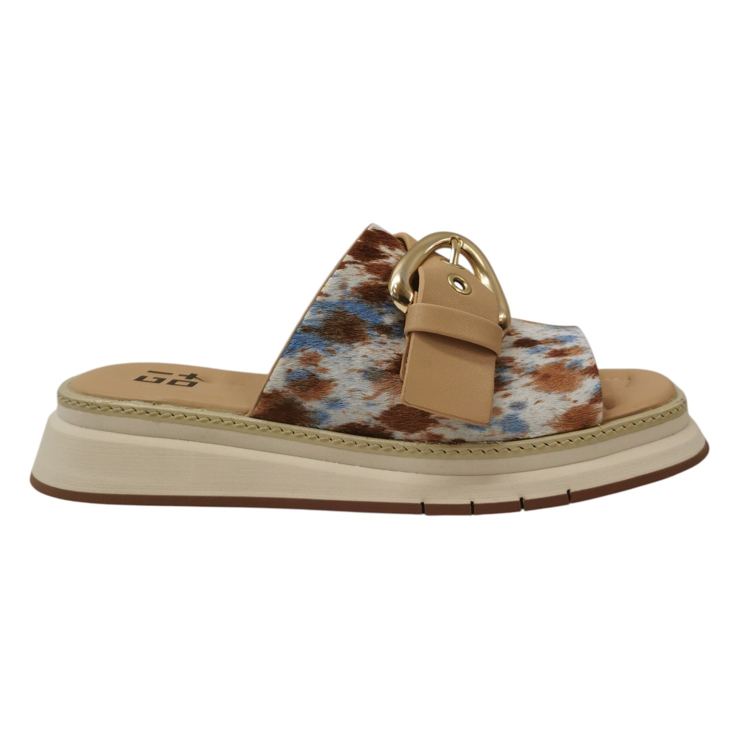 Gio+ Ciabatta Donna Platform Mucca con Fibbia