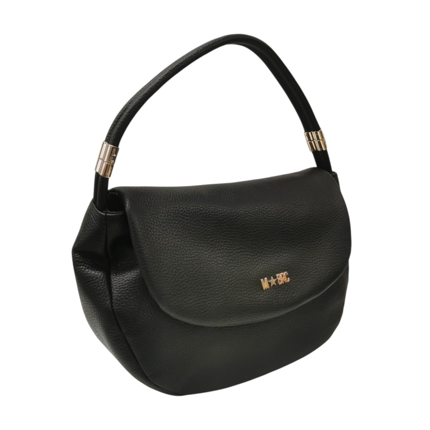 M Brc Borsa a Spalla Donna Linea Tubolar in Pelle Nero