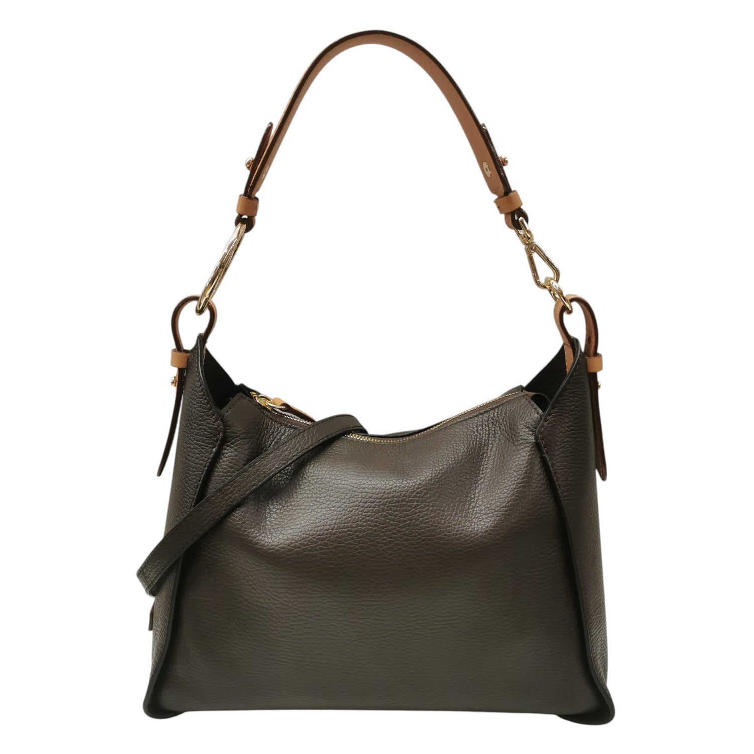 Gianni Conti Borsa a Spalla Donna in Pelle Moro con Manico e Tracolla