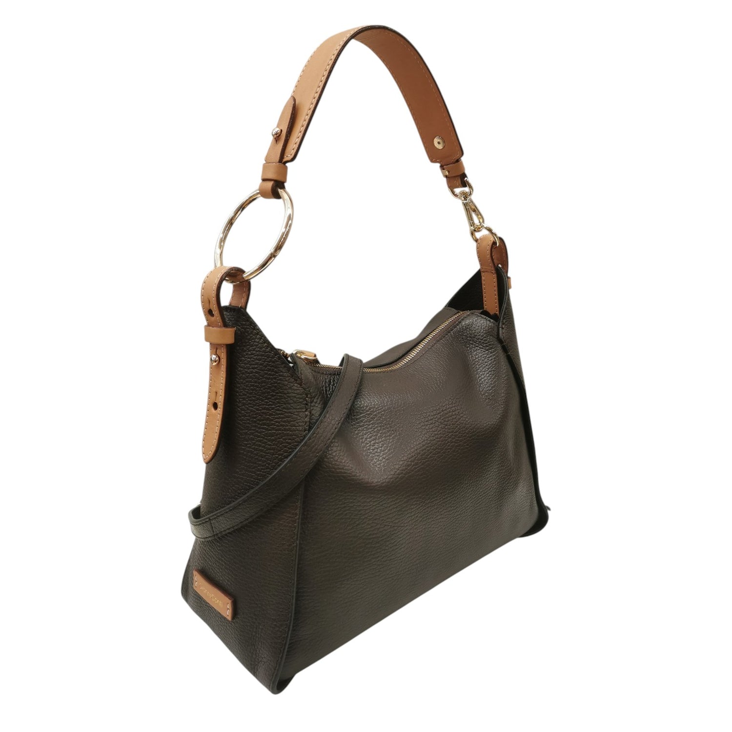 Gianni Conti Borsa a Spalla Donna in Pelle Moro con Manico e Tracolla
