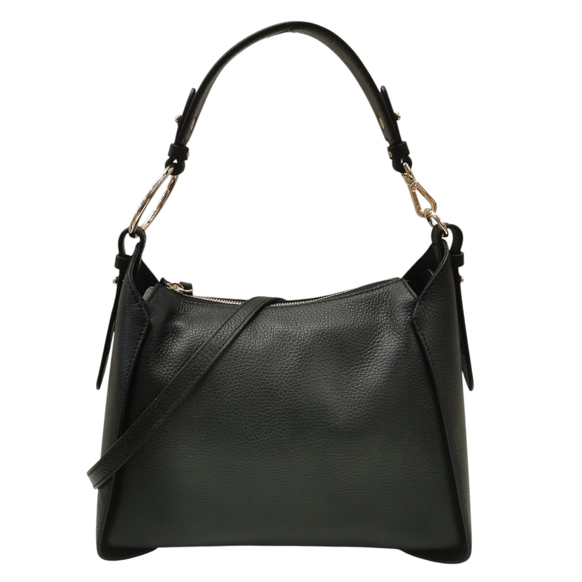 Gianni Conti Borsa a Spalla Donna in Pelle Nera con Manico e Tracolla