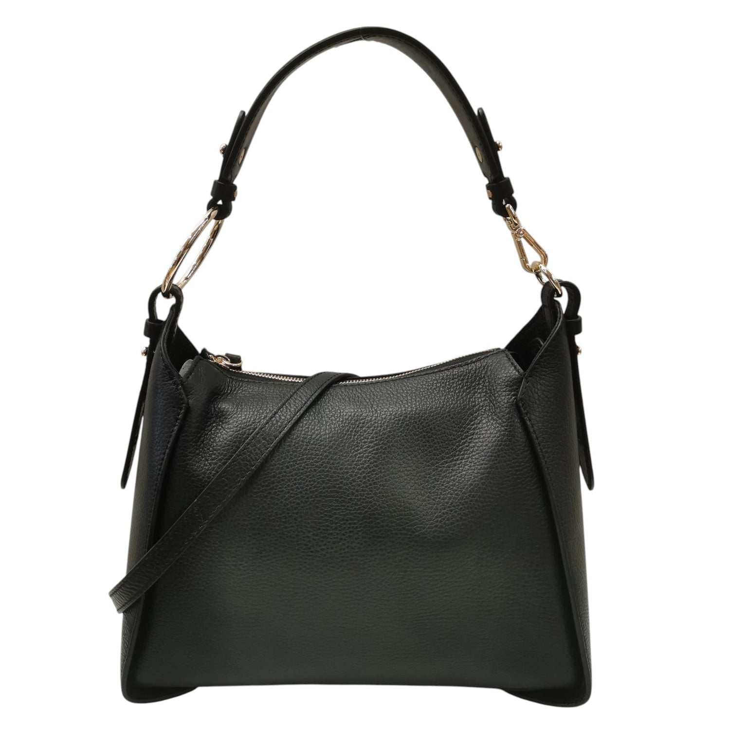 Gianni Conti Borsa a Spalla Donna in Pelle Nera con Manico e Tracolla