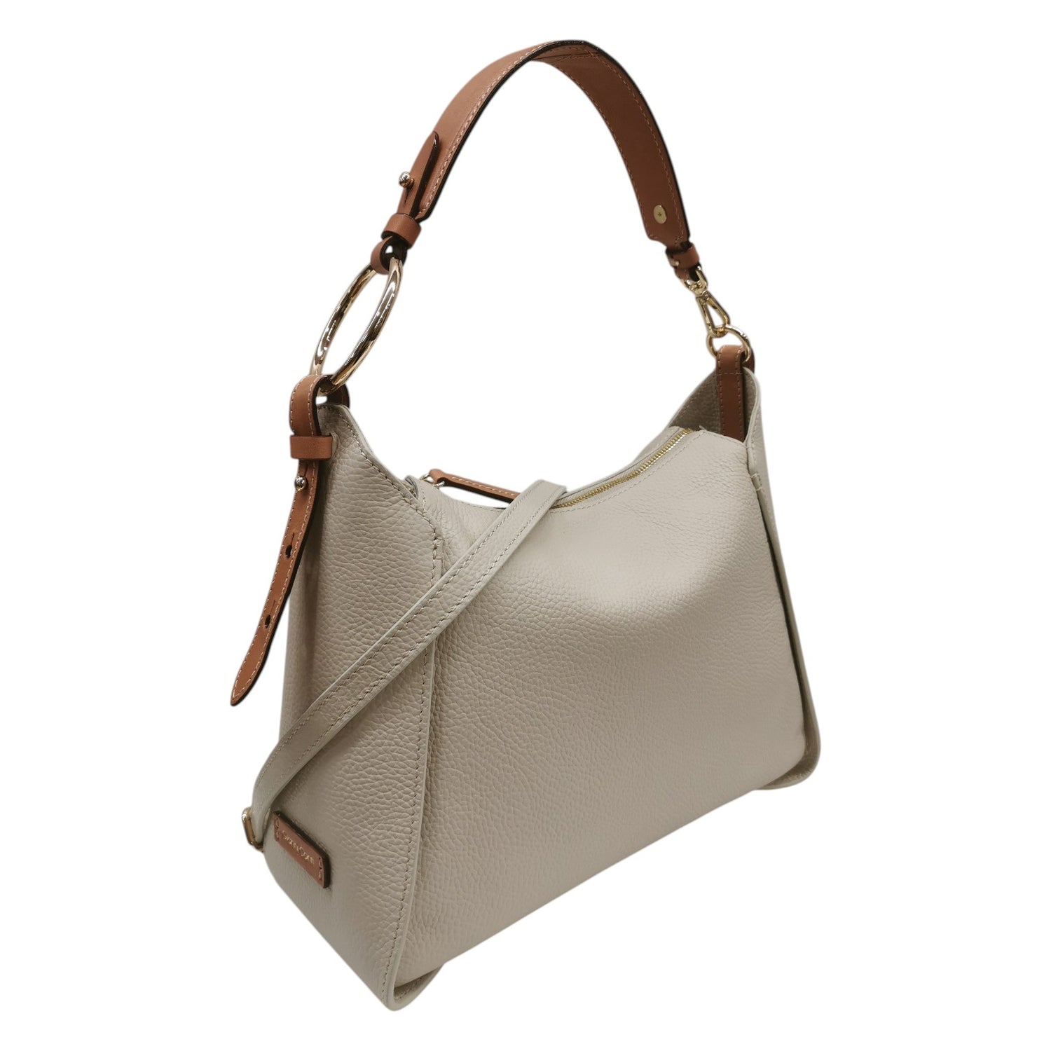Gianni Conti Borsa a Spalla Donna in Pelle Panna con Manico e Tracolla