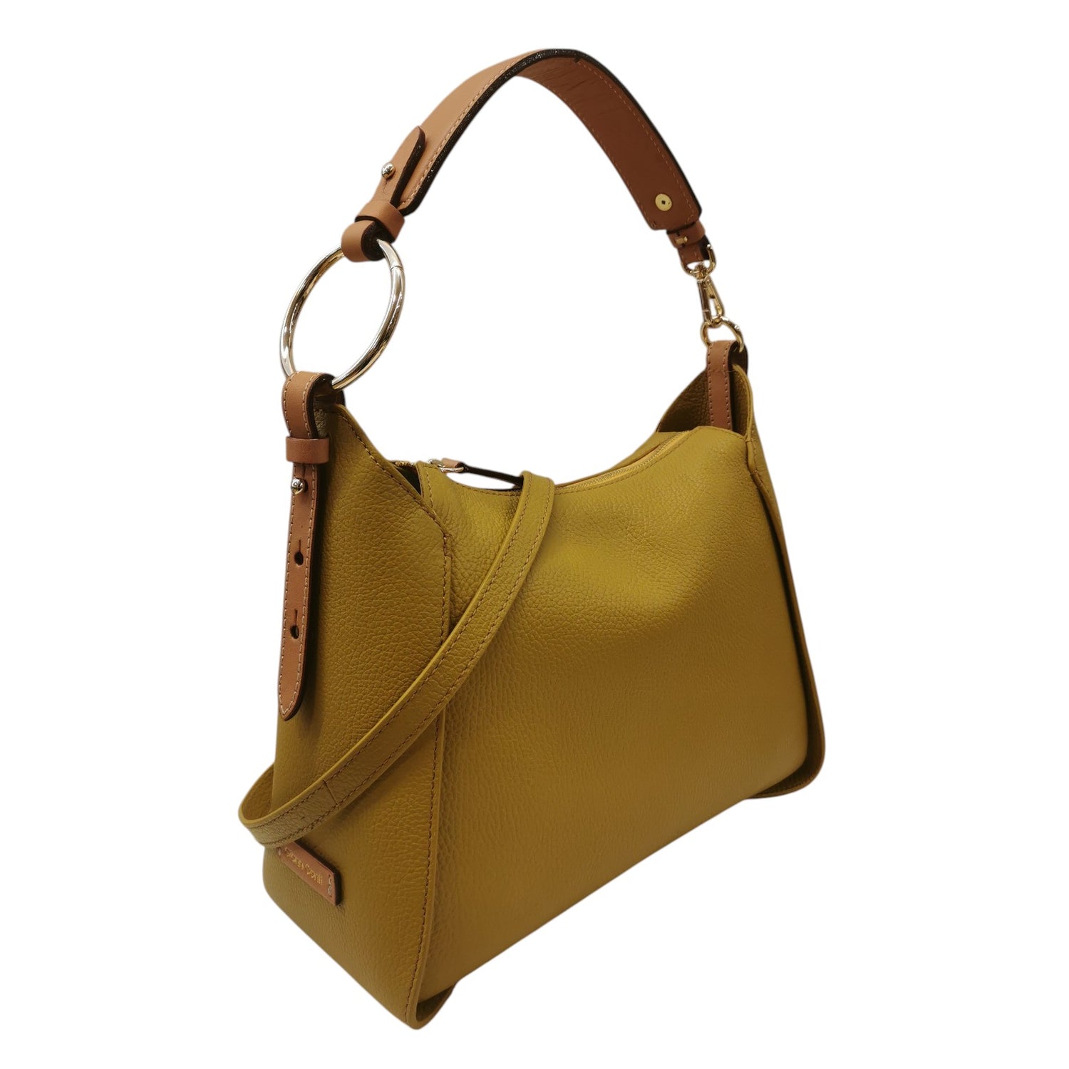 Gianni Conti Borsa a Spalla Donna in Pelle Senape con Manico e Tracolla