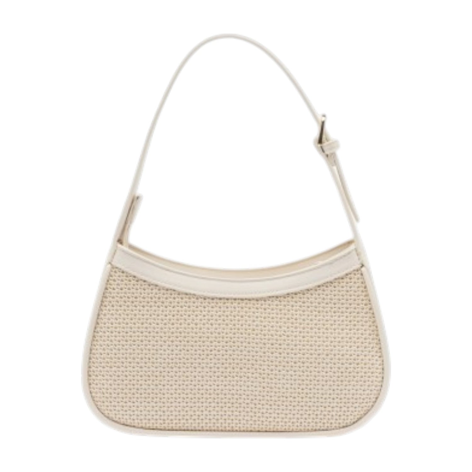 By Byblos Borsa a Spalla Media in Ecopelle e Raffia Naturale Avorio