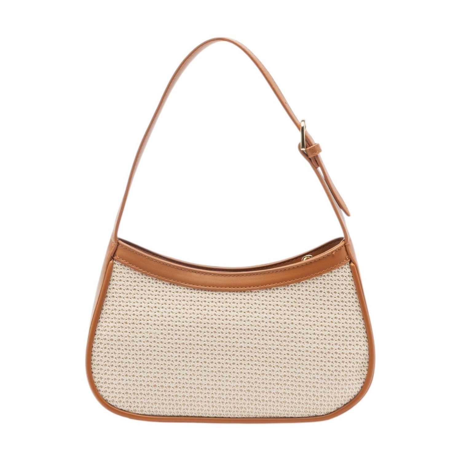 By Byblos Borsa a Spalla Media in Ecopelle e Raffia Naturale Cuoio