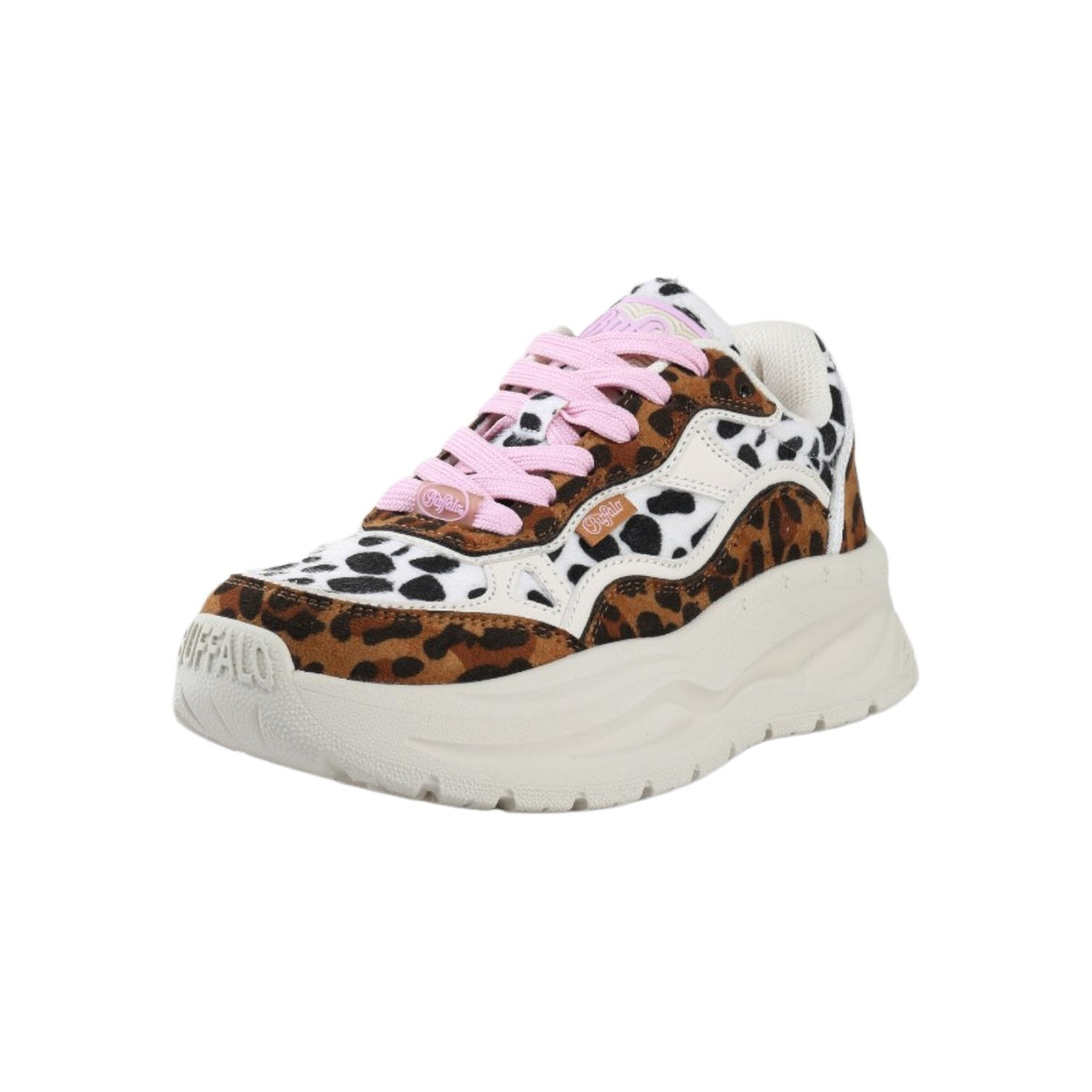 Buffalo Sprint Sneakers Donna Beige Rosa Leopardato