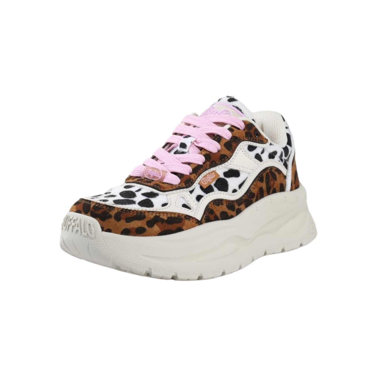 Buffalo Sprint Sneakers Donna Beige Rosa Leopardato