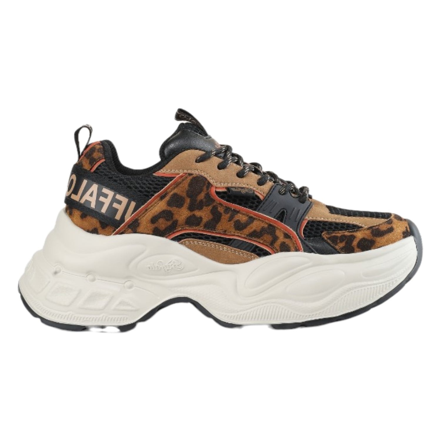 Buffalo Yuno Sneakers Donna Nero Leopardato