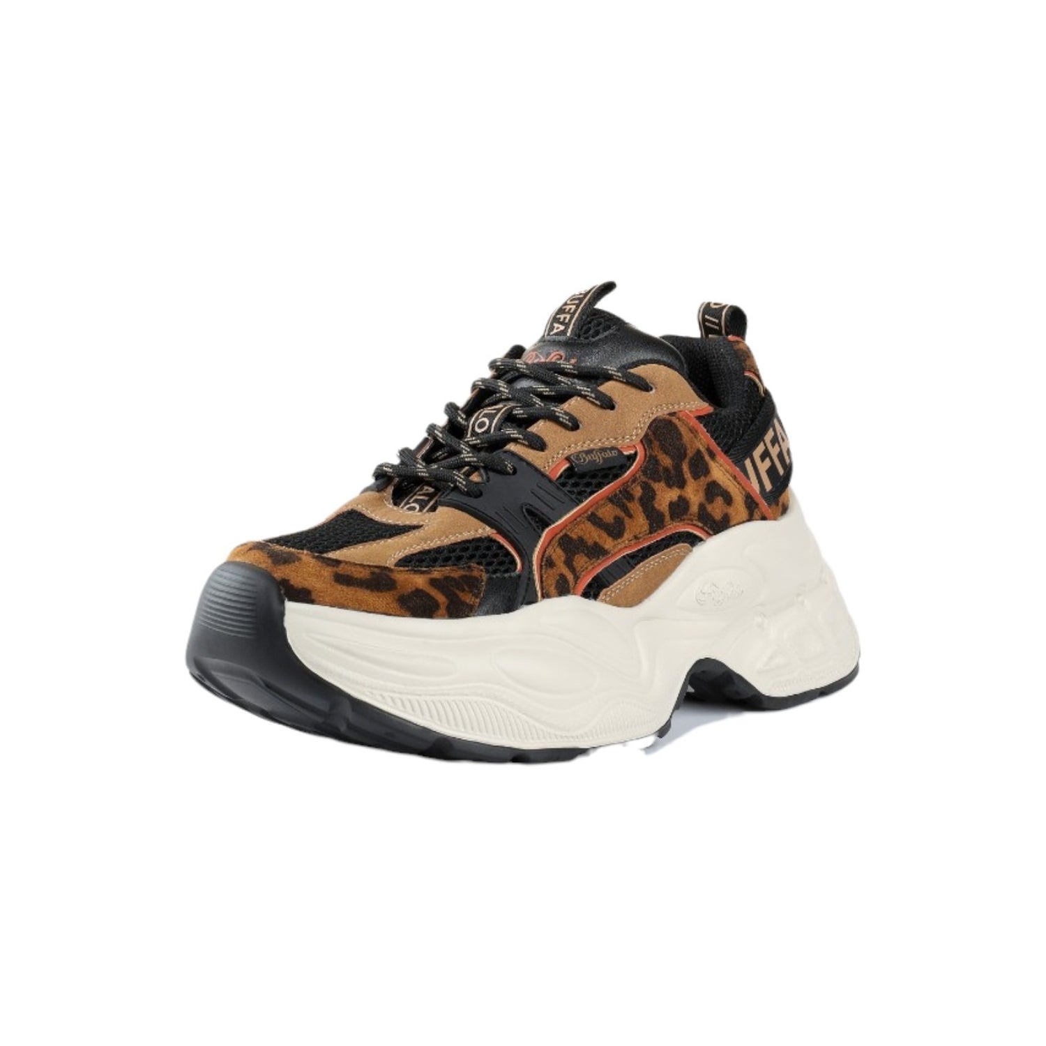 Buffalo Yuno Sneakers Donna Nero Leopardato