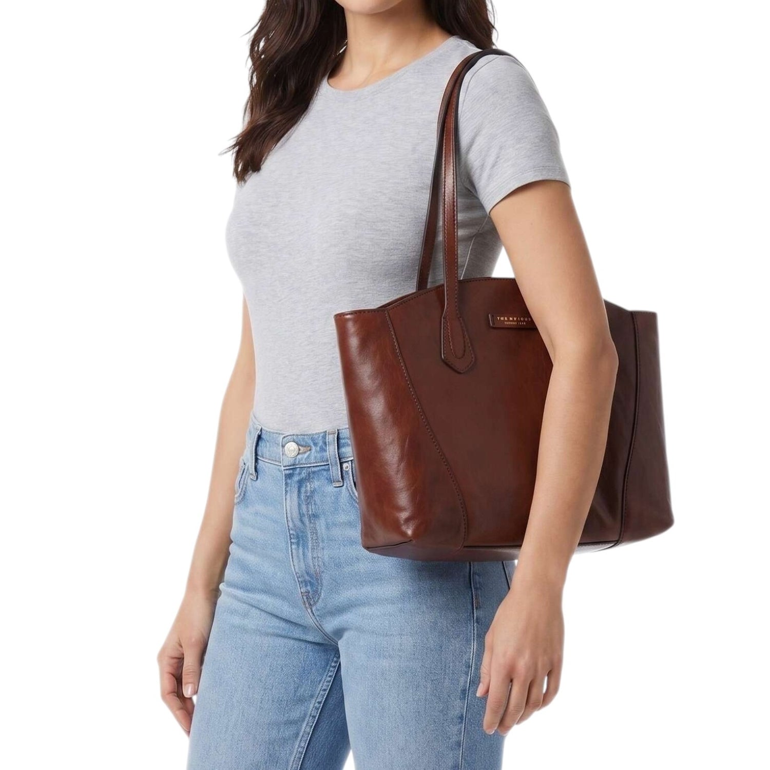 The Bridge Borsa a Spalla Donna Linea Magda in Pelle Marrone