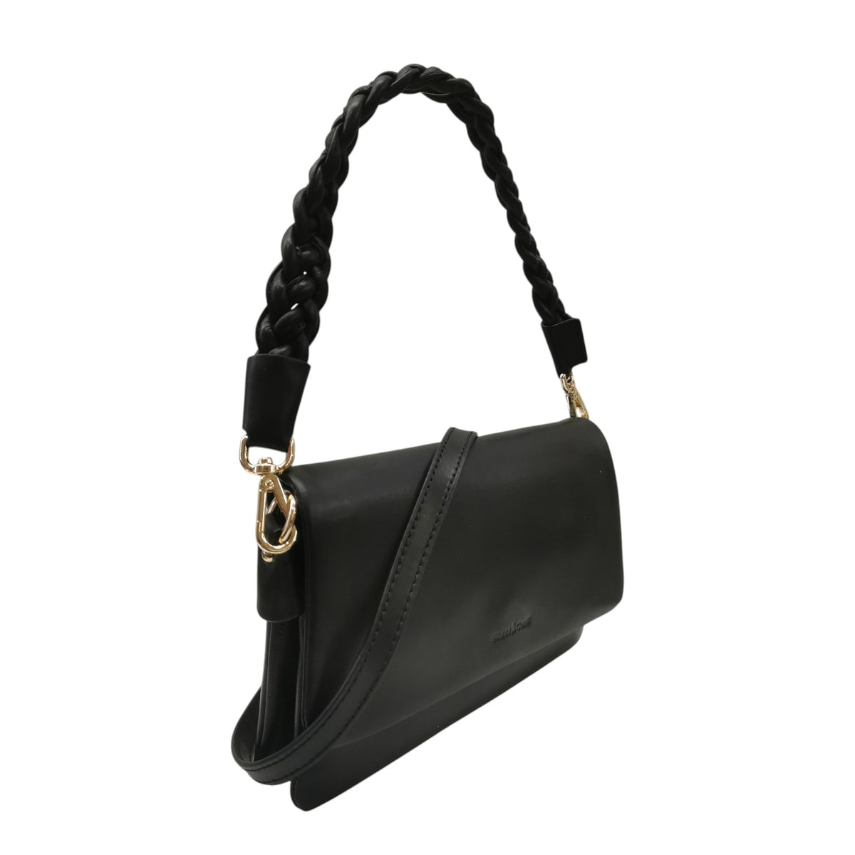 Gianni Conti Borsa a Spalla Donna in Pelle Nera con Tracolla