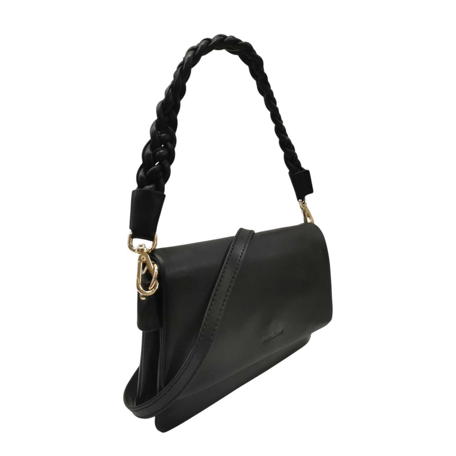 Gianni Conti Borsa a Spalla Donna in Pelle Nera con Tracolla